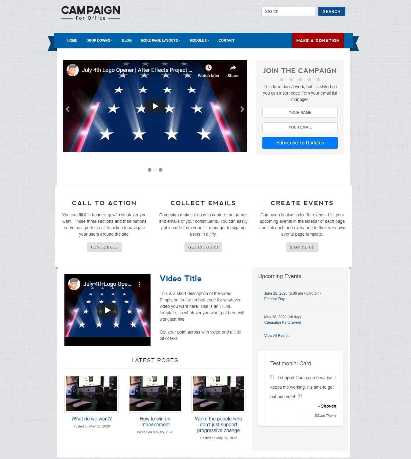 Campaign Jekyll Index Page
