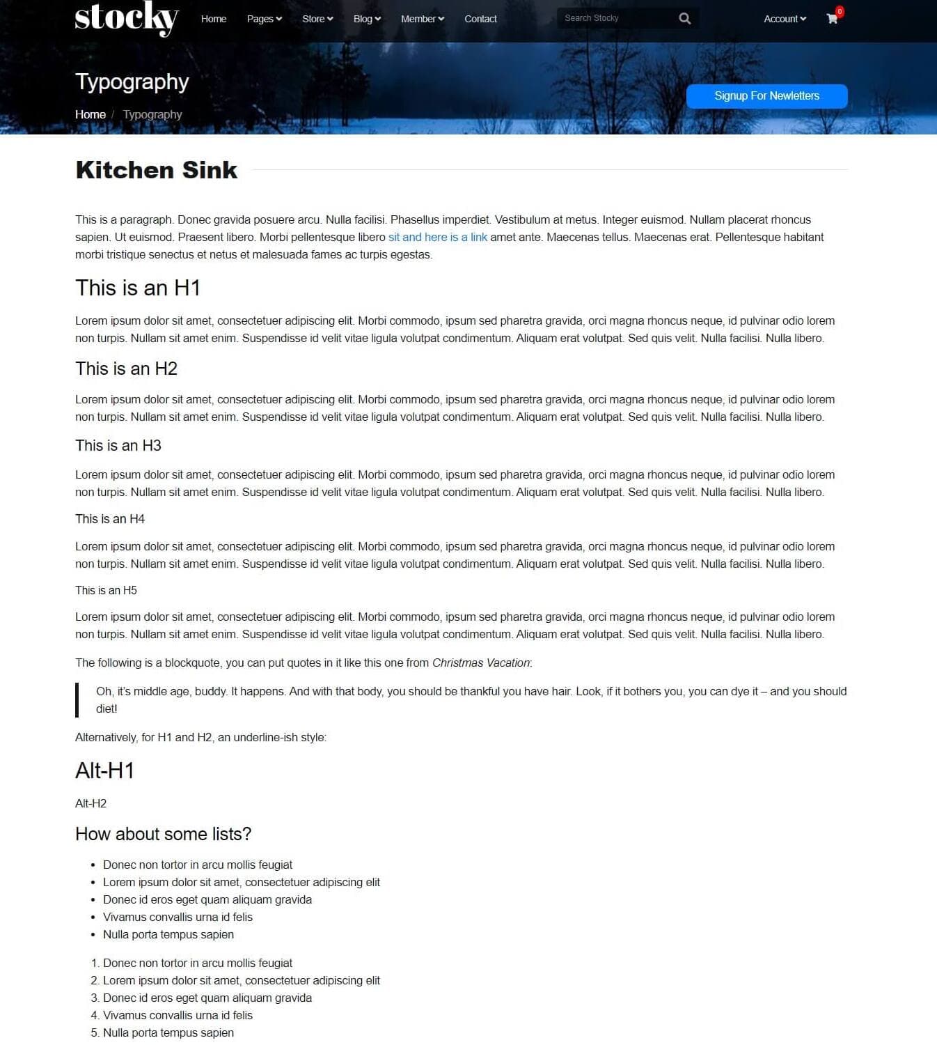 Stocky Jekyll Typography Page