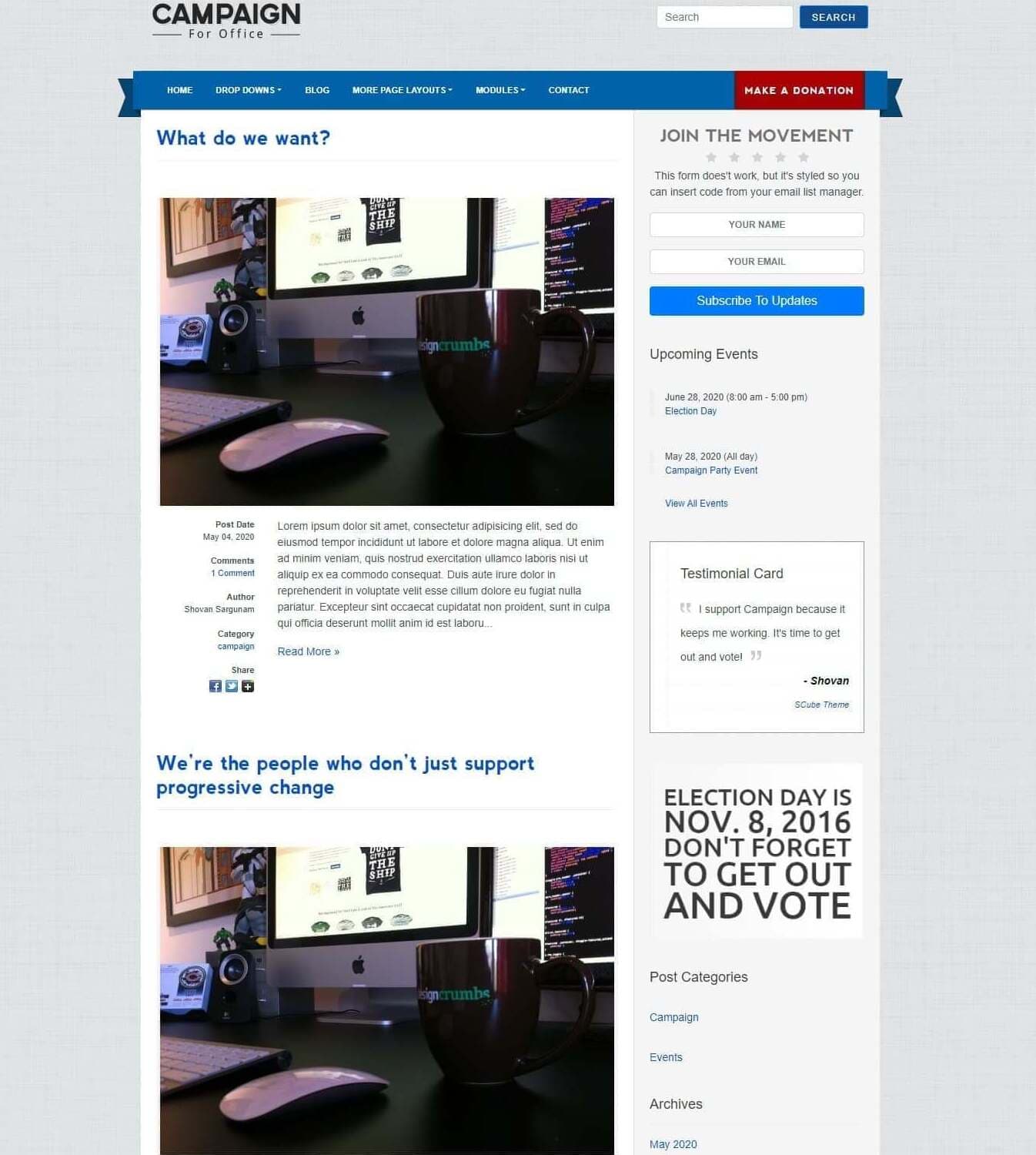 Campaign Jekyll Blog Page